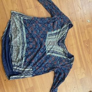 floral blue lucky brand top